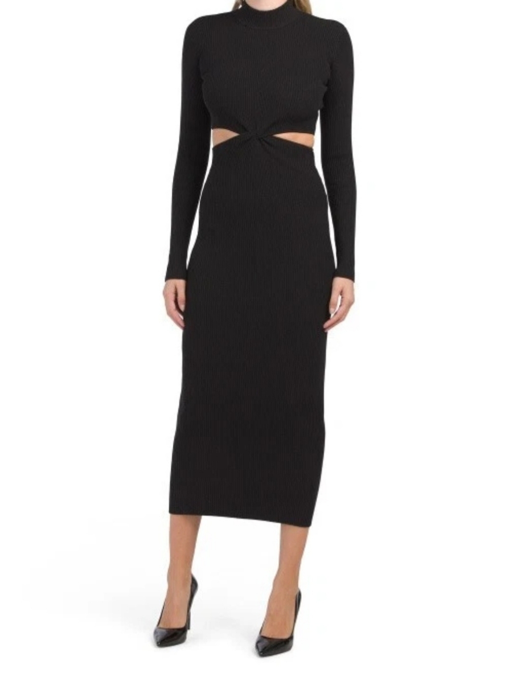 NWOT Ronny Kobo Long Sleeve Black Cutout Dress
